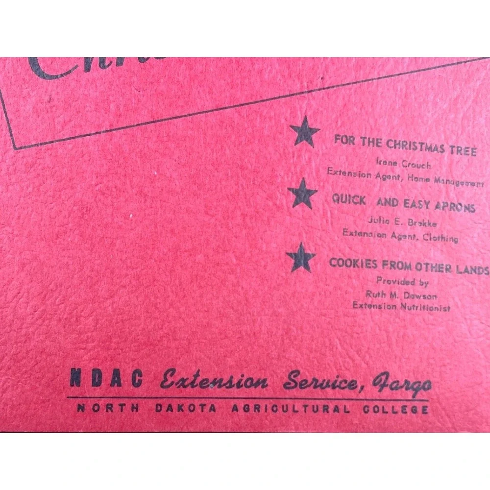 Make Your Christmas Merry Craft Book ND Agricultural College Fargo 1950s‎